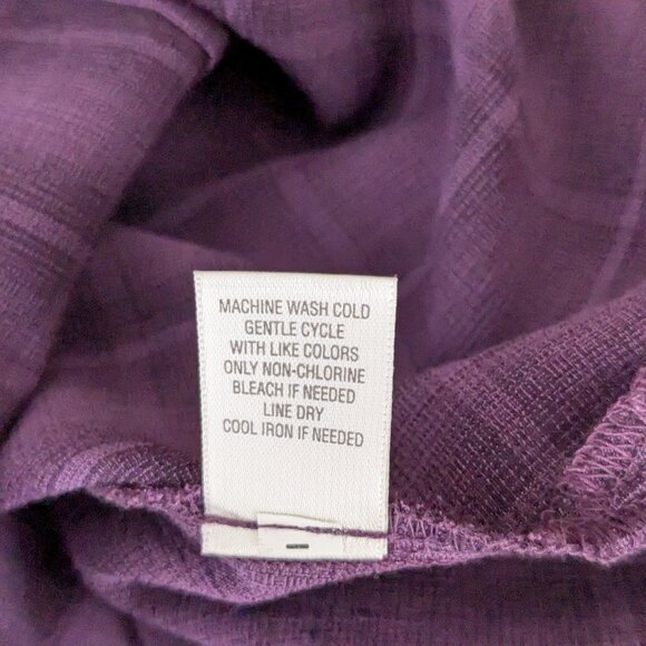 CJ BANKS Purple Plaid Long Sleeve Collared Pearl Snap Blouse; Size 3X - Picture 5 of 5